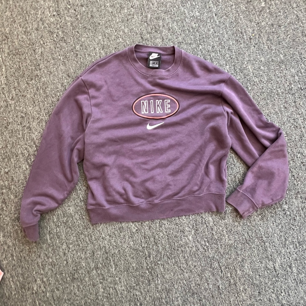 XS Purple Nike Semi Cropped Oversized Sweatshirt